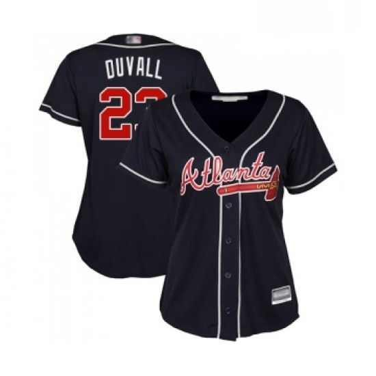Womens Atlanta Braves 23 Adam Duvall Replica Blue Alternate Road Cool Base Baseball Jersey Womens Atlanta Braves 23 Adam Duvall Replica Blue Alternate Road Cool Base Baseball Jersey