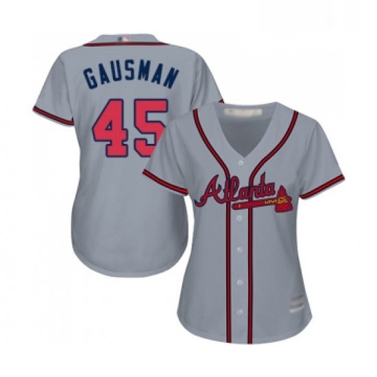 Womens Atlanta Braves 45 Kevin Gausman Replica Grey Road Cool Base Baseball Jersey Womens Atlanta Braves 45 Kevin Gausman Replica Grey Road Cool Base Baseball Jersey