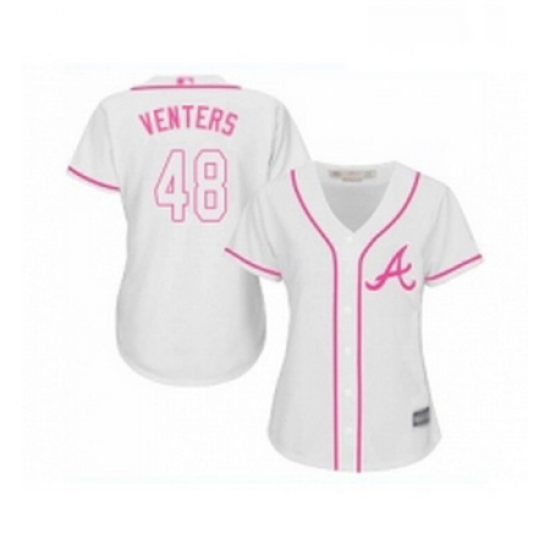 Womens Atlanta Braves 48 Jonny Venters Replica White Fashion Cool Base Baseball Jersey Womens Atlanta Braves 48 Jonny Venters Replica White Fashion Cool Base Baseball Jersey