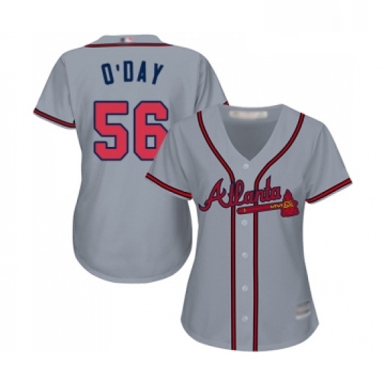 Womens Atlanta Braves 56 Darren O Day Replica Grey Road Cool Base Baseball Jersey Womens Atlanta Braves 56 Darren O Day Replica Grey Road Cool Base Baseball Jersey