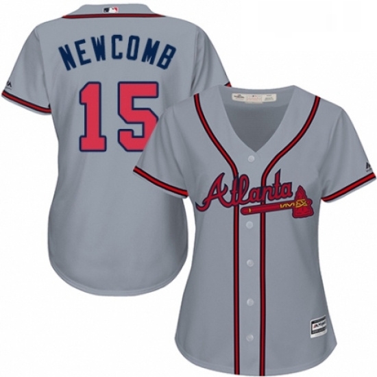 Womens Majestic Atlanta Braves 15 Sean Newcomb Authentic Grey Road Cool Base MLB Jersey Womens Majestic Atlanta Braves 15 Sean Newcomb Authentic Grey Road Cool Base MLB Jersey
