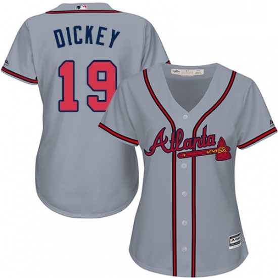 Womens Majestic Atlanta Braves 19 RA Dickey Authentic Grey Road Cool Base MLB Jersey Womens Majestic Atlanta Braves 19 RA Dickey Authentic Grey Road Cool Base MLB Jersey