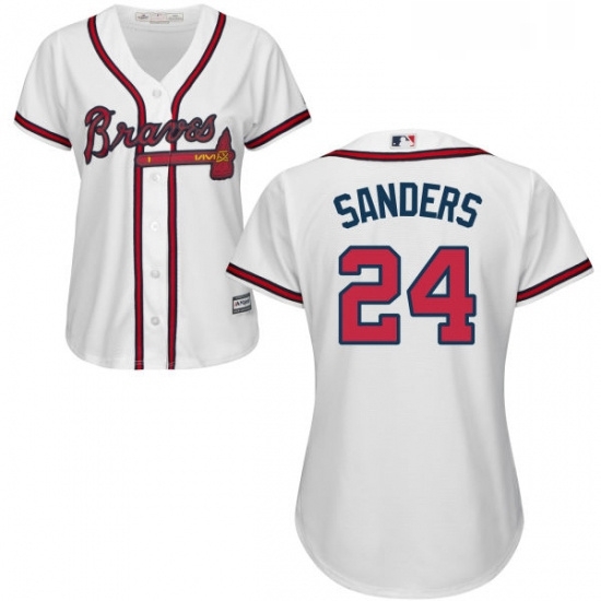 Womens Majestic Atlanta Braves 24 Deion Sanders Replica White Home Cool Base MLB Jersey Womens Majestic Atlanta Braves 24 Deion Sanders Replica White Home Cool Base MLB Jersey