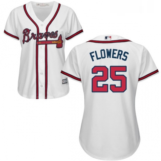 Womens Majestic Atlanta Braves 25 Tyler Flowers Authentic White Home Cool Base MLB Jersey Womens Majestic Atlanta Braves 25 Tyler Flowers Authentic White Home Cool Base MLB Jersey