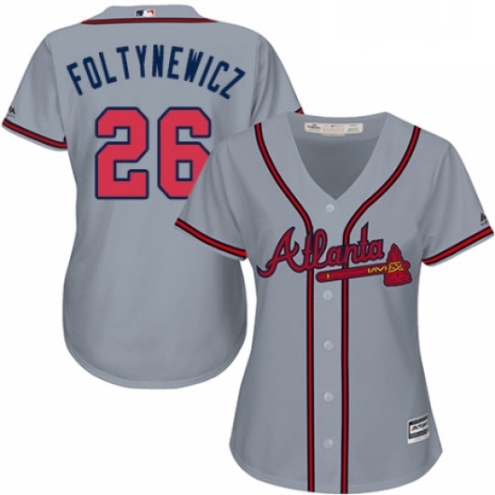 Womens Majestic Atlanta Braves 26 Mike Foltynewicz Authentic Grey Road Cool Base MLB Jersey Womens Majestic Atlanta Braves 26 Mike Foltynewicz Authentic Grey Road Cool Base MLB Jersey