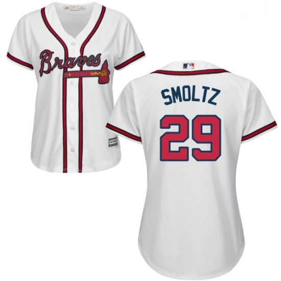 Womens Majestic Atlanta Braves 29 John Smoltz Authentic White Home Cool Base MLB Jersey Womens Majestic Atlanta Braves 29 John Smoltz Authentic White Home Cool Base MLB Jersey