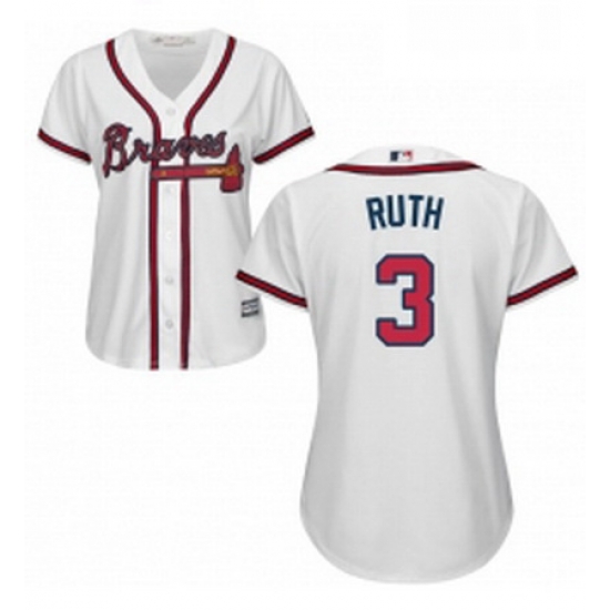 Womens Majestic Atlanta Braves 3 Babe Ruth Replica White Home Cool Base MLB Jersey Womens Majestic Atlanta Braves 3 Babe Ruth Replica White Home Cool Base MLB Jersey