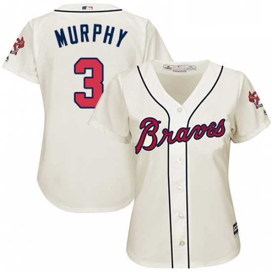 Womens Majestic Atlanta Braves 3 Dale Murphy Replica Cream Alternate 2 Cool Base MLB Jersey Womens Majestic Atlanta Braves 3 Dale Murphy Replica Cream Alternate 2 Cool Base MLB Jersey