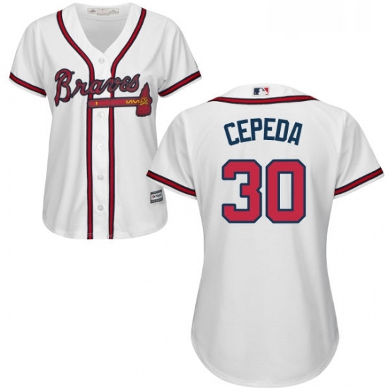 Womens Majestic Atlanta Braves 30 Orlando Cepeda Authentic White Home Cool Base MLB Jersey Womens Majestic Atlanta Braves 30 Orlando Cepeda Authentic White Home Cool Base MLB Jersey