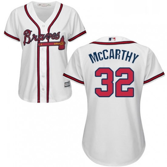 Womens Majestic Atlanta Braves 32 Brandon McCarthy Authentic White Home Cool Base MLB Jersey Womens Majestic Atlanta Braves 32 Brandon McCarthy Authentic White Home Cool Base MLB Jersey