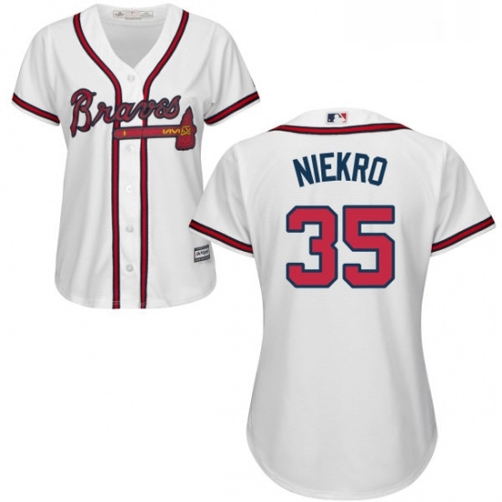 Womens Majestic Atlanta Braves 35 Phil Niekro Authentic White Home Cool Base MLB Jersey Womens Majestic Atlanta Braves 35 Phil Niekro Authentic White Home Cool Base MLB Jersey