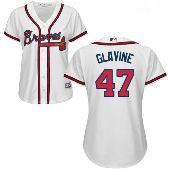 Womens Majestic Atlanta Braves 47 Tom Glavine Authentic White Home Cool Base MLB Jersey Womens Majestic Atlanta Braves 47 Tom Glavine Authentic White Home Cool Base MLB Jersey