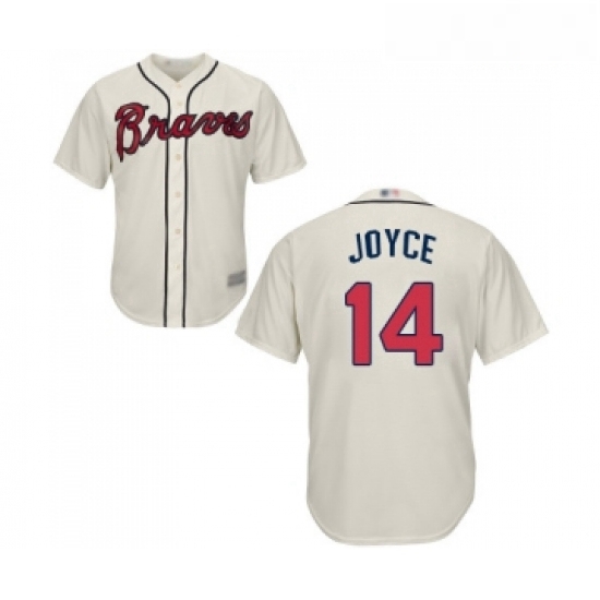 Youth Atlanta Braves 14 Matt Joyce Replica Cream Alternate 2 Cool Base Baseball Jersey Youth Atlanta Braves 14 Matt Joyce Replica Cream Alternate 2 Cool Base Baseball Jersey
