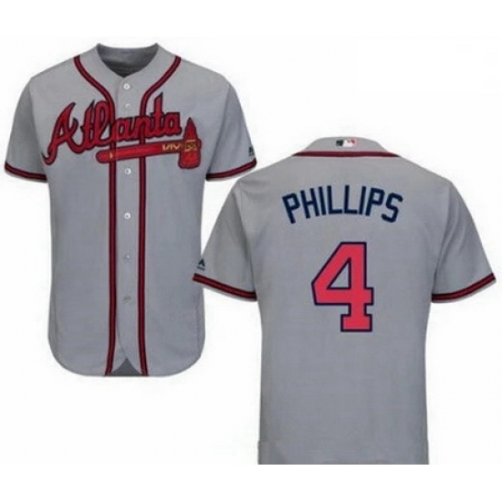 Youth Atlanta Braves #4 Brandon Phillips Gray Road Cool Base Jersey Youth Atlanta Braves #4 Brandon Phillips Gray Road Cool Base Jersey