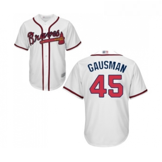 Youth Atlanta Braves 45 Kevin Gausman Replica White Home Cool Base Baseball Jersey Youth Atlanta Braves 45 Kevin Gausman Replica White Home Cool Base Baseball Jersey