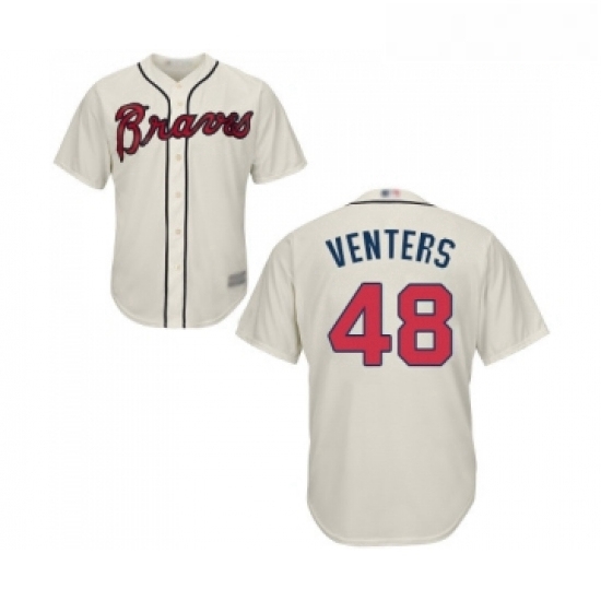 Youth Atlanta Braves 48 Jonny Venters Replica Cream Alternate 2 Cool Base Baseball Jersey Youth Atlanta Braves 48 Jonny Venters Replica Cream Alternate 2 Cool Base Baseball Jersey