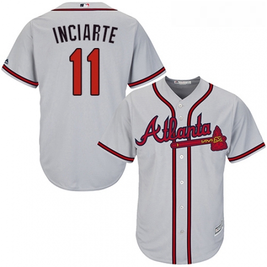 Youth Majestic Atlanta Braves 11 Ender Inciarte Replica Grey Road Cool Base MLB Jersey Youth Majestic Atlanta Braves 11 Ender Inciarte Replica Grey Road Cool Base MLB Jersey
