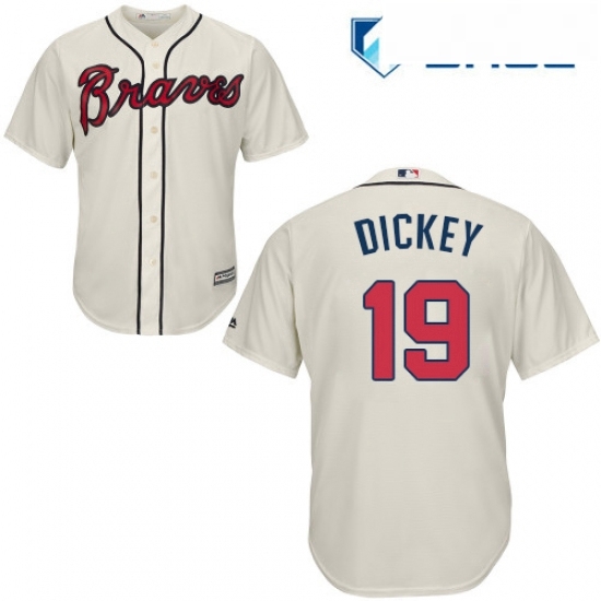 Youth Majestic Atlanta Braves 19 RA Dickey Authentic Cream Alternate 2 Cool Base MLB Jersey Youth Majestic Atlanta Braves 19 RA Dickey Authentic Cream Alternate 2 Cool Base MLB Jersey