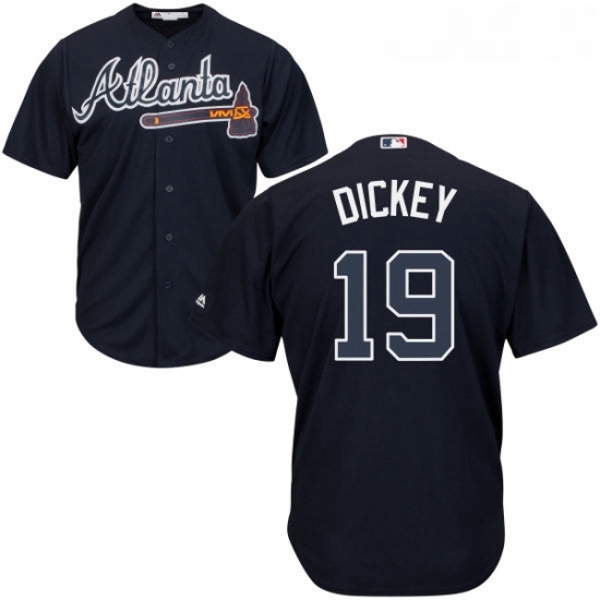 Youth Majestic Atlanta Braves 19 RA Dickey Replica Blue Alternate Road Cool Base MLB Jersey Youth Majestic Atlanta Braves 19 RA Dickey Replica Blue Alternate Road Cool Base MLB Jersey