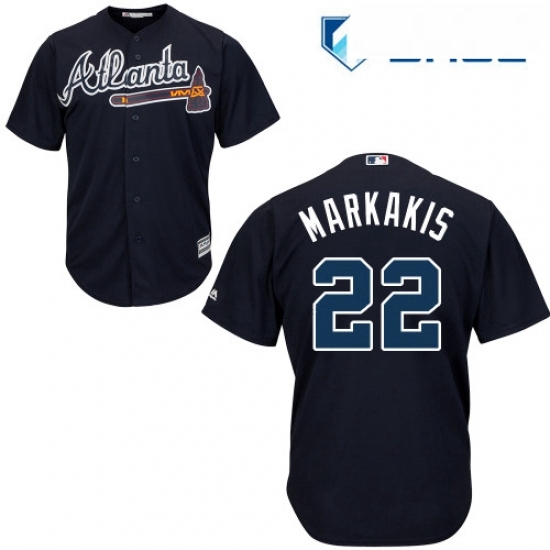Youth Majestic Atlanta Braves 22 Nick Markakis Replica Blue Alternate Road Cool Base MLB Jersey Youth Majestic Atlanta Braves 22 Nick Markakis Replica Blue Alternate Road Cool Base MLB Jersey