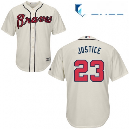 Youth Majestic Atlanta Braves 23 David Justice Replica Cream Alternate 2 Cool Base MLB Jersey Youth Majestic Atlanta Braves 23 David Justice Replica Cream Alternate 2 Cool Base MLB Jersey