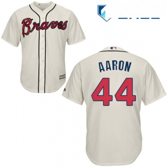 Youth Majestic Atlanta Braves 44 Hank Aaron Authentic Cream Alternate 2 Cool Base MLB Jersey Youth Majestic Atlanta Braves 44 Hank Aaron Authentic Cream Alternate 2 Cool Base MLB Jersey