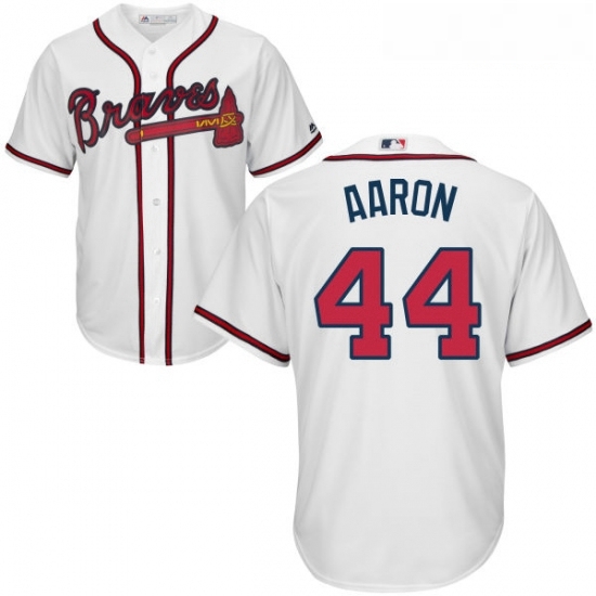 Youth Majestic Atlanta Braves 44 Hank Aaron Authentic White Home Cool Base MLB Jersey Youth Majestic Atlanta Braves 44 Hank Aaron Authentic White Home Cool Base MLB Jersey