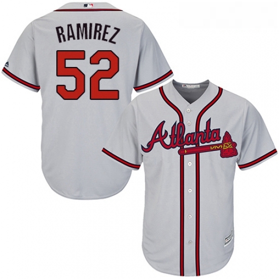 Youth Majestic Atlanta Braves 52 Jose Ramirez Replica Grey Road Cool Base MLB Jersey Youth Majestic Atlanta Braves 52 Jose Ramirez Replica Grey Road Cool Base MLB Jersey