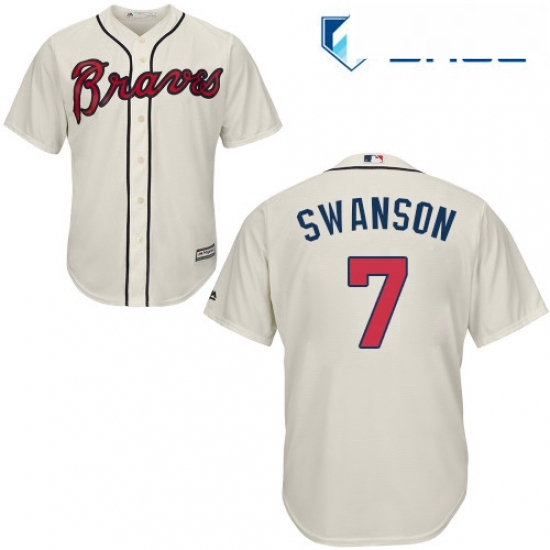 Youth Majestic Atlanta Braves 7 Dansby Swanson Authentic Cream Alternate 2 Cool Base MLB Jersey Youth Majestic Atlanta Braves 7 Dansby Swanson Authentic Cream Alternate 2 Cool Base MLB Jersey