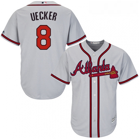 Youth Majestic Atlanta Braves 8 Bob Uecker Replica Grey Road Cool Base MLB Jersey Youth Majestic Atlanta Braves 8 Bob Uecker Replica Grey Road Cool Base MLB Jersey