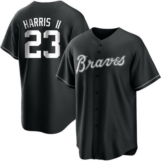 Youth Replica Michael Harris II Atlanta Braves White Black Jersey Youth Replica Michael Harris II Atlanta Braves White Black Jersey