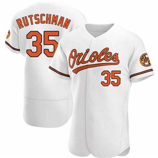 Men Baltimore Oriole #35 Adley Rutschman White Flex Base Stitched Baseball jersey Men Baltimore Oriole #35 Adley Rutschman White Flex Base Stitched Baseball jersey