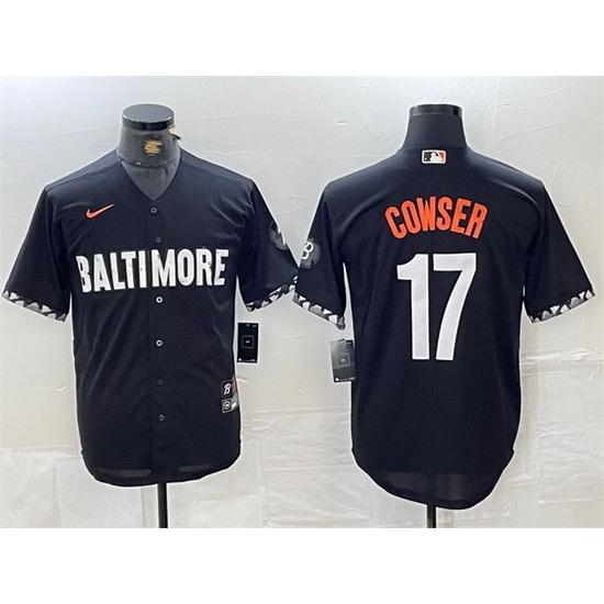 Men Baltimore Orioles 17 Colton Cowser Black 2023 City Connect Cool Base Stitched Baseball Jersey Men Baltimore Orioles 17 Colton Cowser Black 2023 City Connect Cool Base Stitched Baseball Jersey