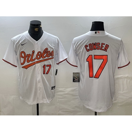 Men Baltimore Orioles 17 Cowser White 2024 Home Limited Cool Base Stitched Baseball Jersey 1 Men Baltimore Orioles 17 Cowser White 2024 Home Limited Cool Base Stitched Baseball Jersey 1