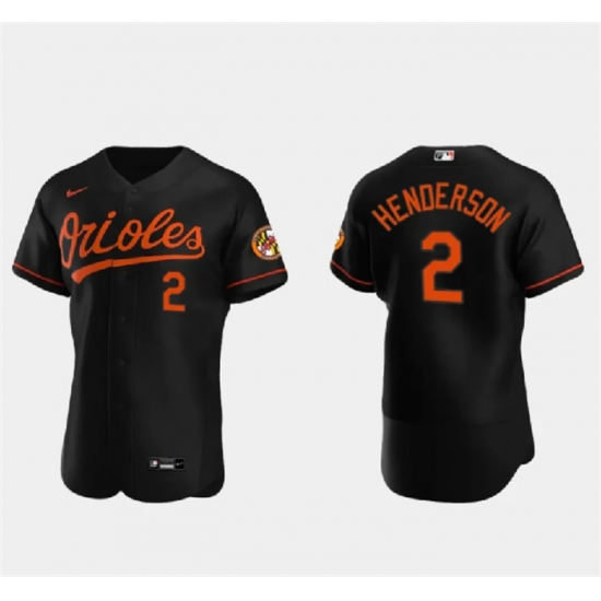 Men Baltimore Orioles 2 Gunnar Henderson Black Flex Base Stitched Baseball Jersey Men Baltimore Orioles 2 Gunnar Henderson Black Flex Base Stitched Baseball Jersey