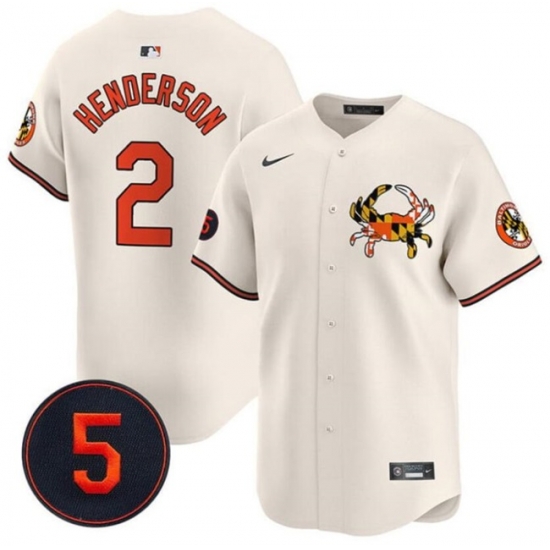 Men Baltimore Orioles 2 Gunnar Henderson Cream With Patch Vapor Premier Limited Stitched Baseball Jersey Men Baltimore Orioles 2 Gunnar Henderson Cream With Patch Vapor Premier Limited Stitched Baseball Jersey