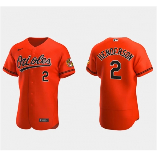 Men Baltimore Orioles 2 Gunnar Henderson Orange Flex Base Stitched Baseball Jersey Men Baltimore Orioles 2 Gunnar Henderson Orange Flex Base Stitched Baseball Jersey