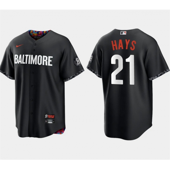 Men Baltimore Orioles 21 Austin Hays Black 2023 City Connect Cool Base Stitched Baseball Jersey Men Baltimore Orioles 21 Austin Hays Black 2023 City Connect Cool Base Stitched Baseball Jersey