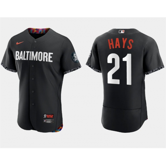 Men Baltimore Orioles 21 Austin Hays Black 2023 City Connect Flex Base Stitched Baseball Jersey Men Baltimore Orioles 21 Austin Hays Black 2023 City Connect Flex Base Stitched Baseball Jersey