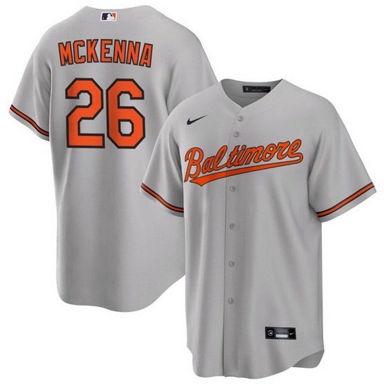 Men Baltimore Orioles 26 Ryan McKenna Grey Cool Base Stitched Jersey Men Baltimore Orioles 26 Ryan McKenna Grey Cool Base Stitched Jersey