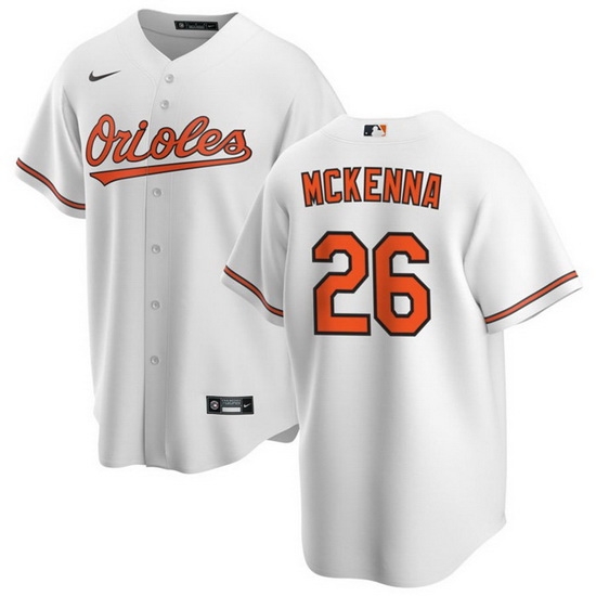 Men Baltimore Orioles 26 Ryan McKenna White Cool Base Stitched Jersey Men Baltimore Orioles 26 Ryan McKenna White Cool Base Stitched Jersey