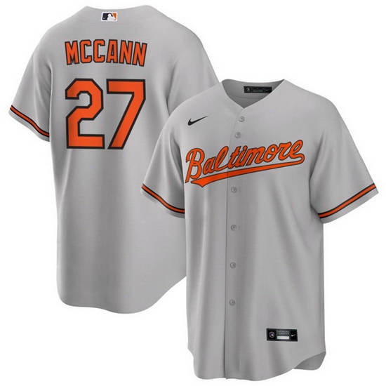 Men Baltimore Orioles 27 James McCann Grey Cool Base Stitched Jersey Men Baltimore Orioles 27 James McCann Grey Cool Base Stitched Jersey