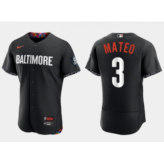 Men Baltimore Orioles 3 Jorge Mateo Black 2023 City Connect Flex Base Stitched Baseball Jersey Men Baltimore Orioles 3 Jorge Mateo Black 2023 City Connect Flex Base Stitched Baseball Jersey