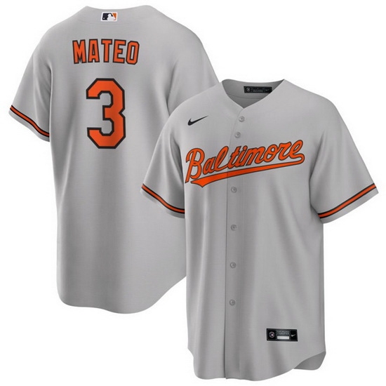 Men Baltimore Orioles 3 Jorge Mateo Grey Cool Base Stitched Jersey Men Baltimore Orioles 3 Jorge Mateo Grey Cool Base Stitched Jersey
