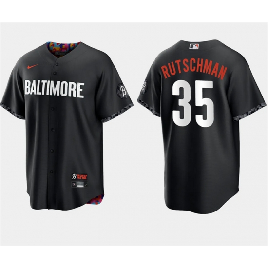 Men Baltimore Orioles 35 Adley Rutschman Black 2023 City Connect Cool Base Stitched Baseball Jersey Men Baltimore Orioles 35 Adley Rutschman Black 2023 City Connect Cool Base Stitched Baseball Jersey