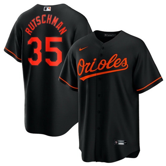Men Baltimore Orioles 35 Adley Rutschman Black Cool Base Stitched Jersey Men Baltimore Orioles 35 Adley Rutschman Black Cool Base Stitched Jersey