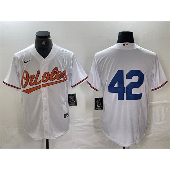 Men Baltimore Orioles 42 Jackie Robinson White Cool Base Stitched Jersey