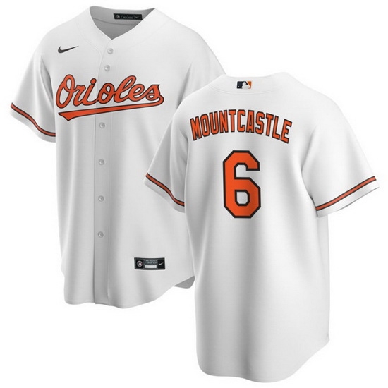 Men Baltimore Orioles 6 Ryan Mountcastle White Cool Base Stitched Jersey Men Baltimore Orioles 6 Ryan Mountcastle White Cool Base Stitched Jersey