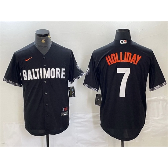 Men Baltimore Orioles 7 Jackson Holliday Black 2023 City Connect Cool Base Stitched Baseball Jersey Men Baltimore Orioles 7 Jackson Holliday Black 2023 City Connect Cool Base Stitched Baseball Jersey