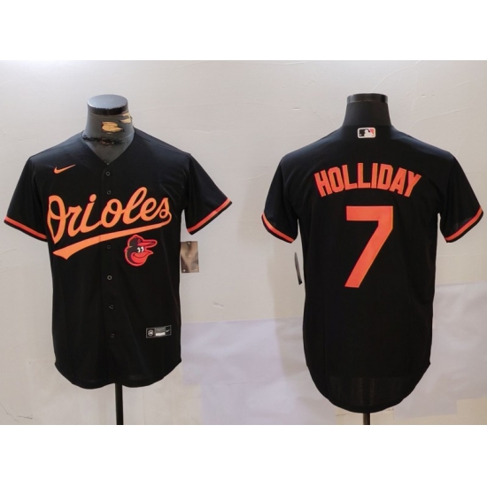 Men Baltimore Orioles 7 Jackson Holliday Black Cool Base Stitched Baseball Jersey 5 Men Baltimore Orioles 7 Jackson Holliday Black Cool Base Stitched Baseball Jersey 5